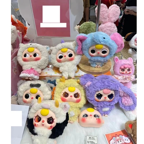 Autentica borsa bimbo tre serie big-head bambino cerniera peluche scatola cieca - Foto 5 di 10