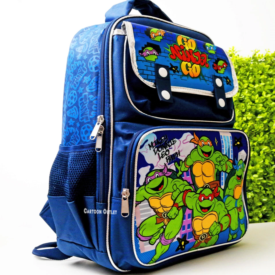 Ninja Turtles Boys School Backpack 15" Book Bag Leonardo Raphael - Image 2 of 4