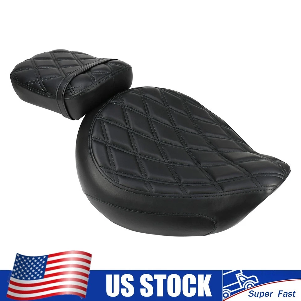 For Honda Shadow ACE 750 VT750C VT750CD Models 1998-2003 Full Black Diamond Seat - Image 2 of 4