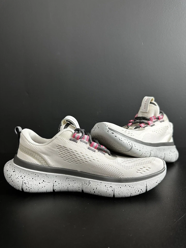 Tênis de corrida esportivo Cole Haan ZEROGRAND Journey 6B feminino branco rosa em excelente estado usado - Imagem 2 de 4