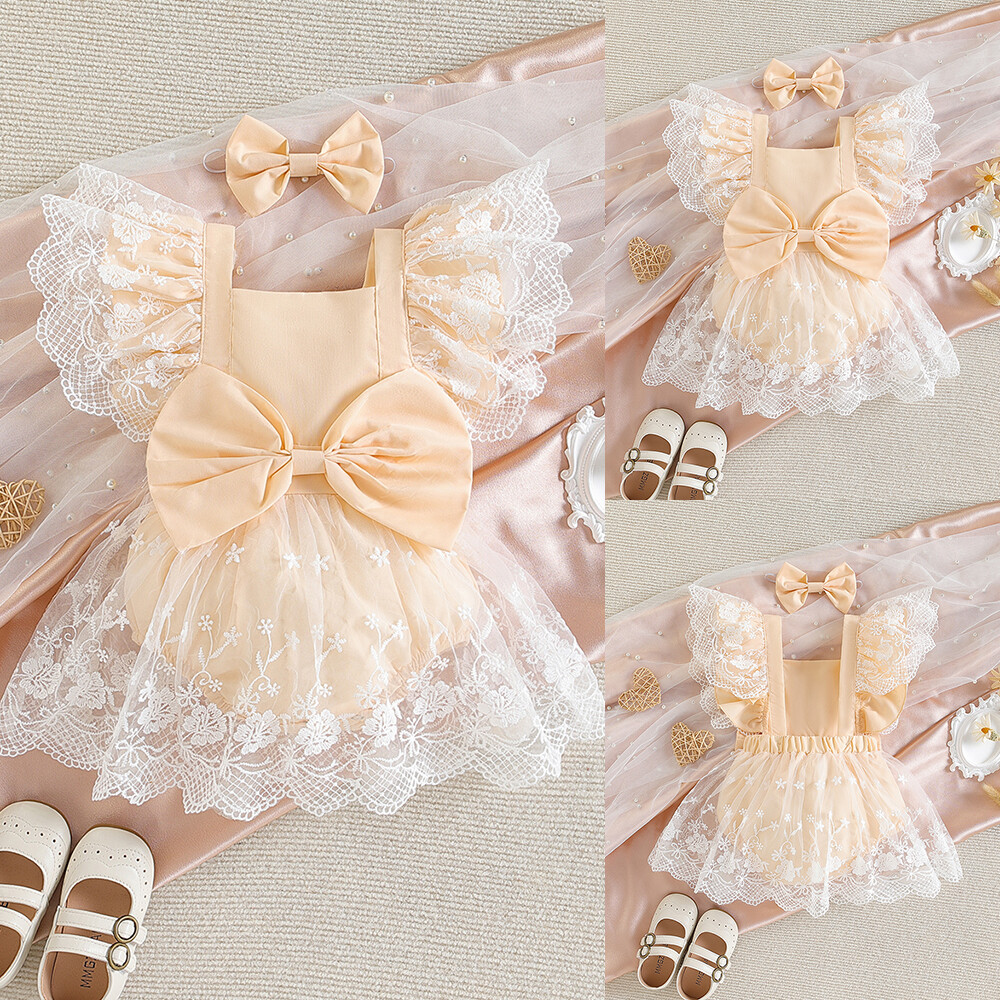 newborn party wear dress Amazon.com: Newborn Baby Girl Lace Dress Set, 4 Pieces Outfit for Special Occasions (US, Age, 0 Months, Gold, Ivory (with Gift Box)): Clothing, Shoes & Jewelry