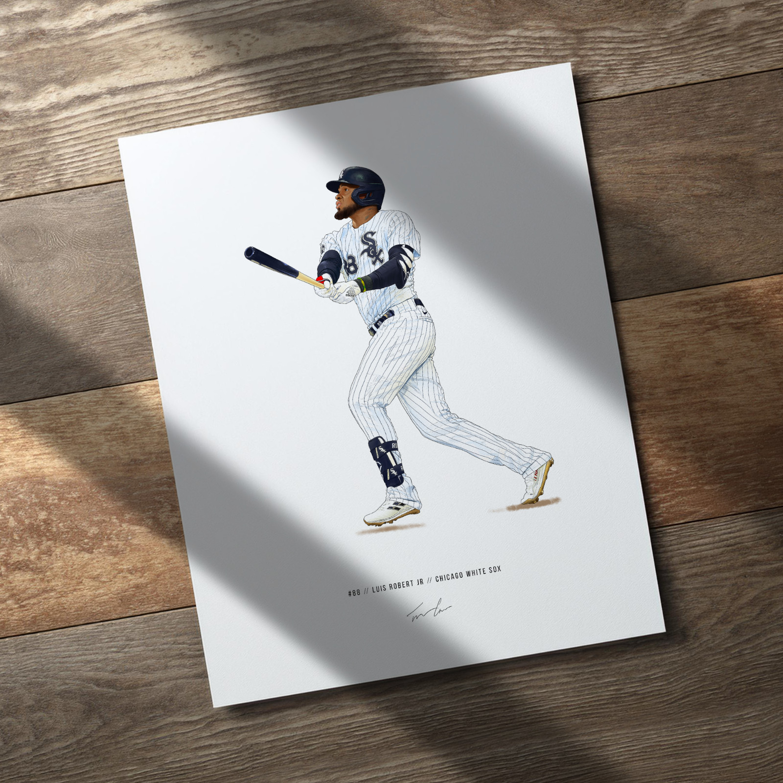 Luis Robert Jr Chicago White Sox Baseball 8x10 Print Poster Art Illustrated
