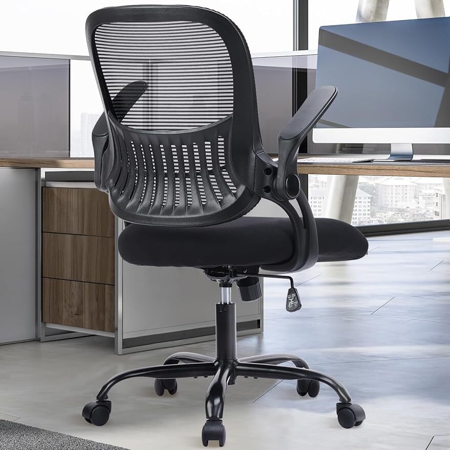 Ergonomic Adjustable Back Mesh Office Chair with Swivel Armrests-image