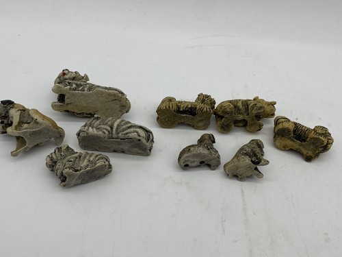 Lot Of Dog Figurines 9 Dog Figurine Lot Mixed Material Resin Instant Collection - Picture 16 of 17