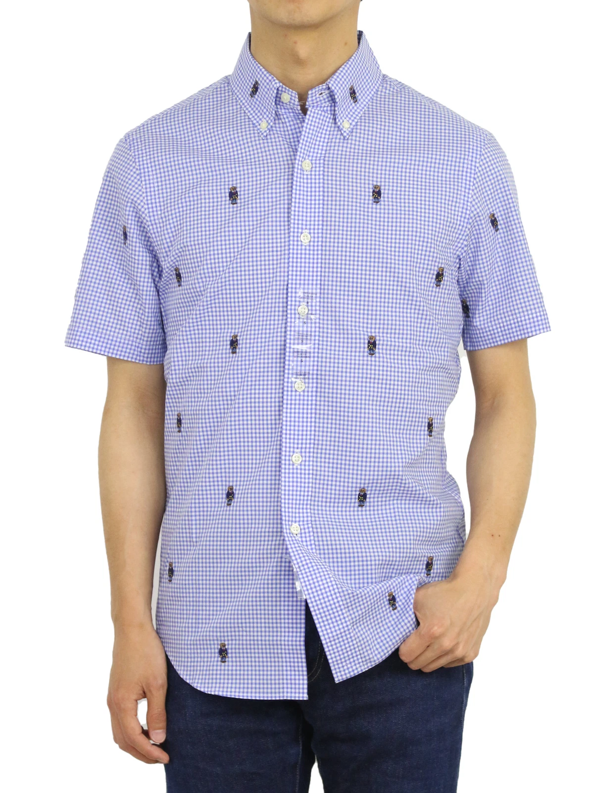 Polo Ralph Lauren SS Short Sleeve Slim Fit Button Down Shirt with Multi Bear