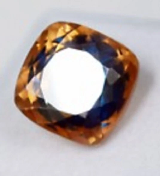 Piedra preciosa suelta certificada 21,10 quilates natural bicolor zafiro pitambari corte cojín Foto 2 de 4