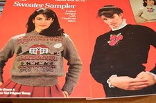 Leisure Arts Knitting Pattern 249 Sampler Sweater Duplicate Stitch 33-41
