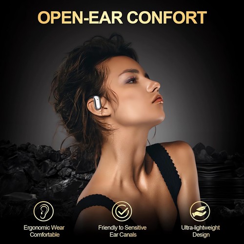 SincMart Sweatproof Wireless Bluetooth Open Ear Headphones Sport Gym Earbuds - Picture 2 of 7