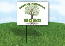 HOOD FAMILY REUNION GR TREE 18 in x24 in Yard Sign Road Sign with Stand