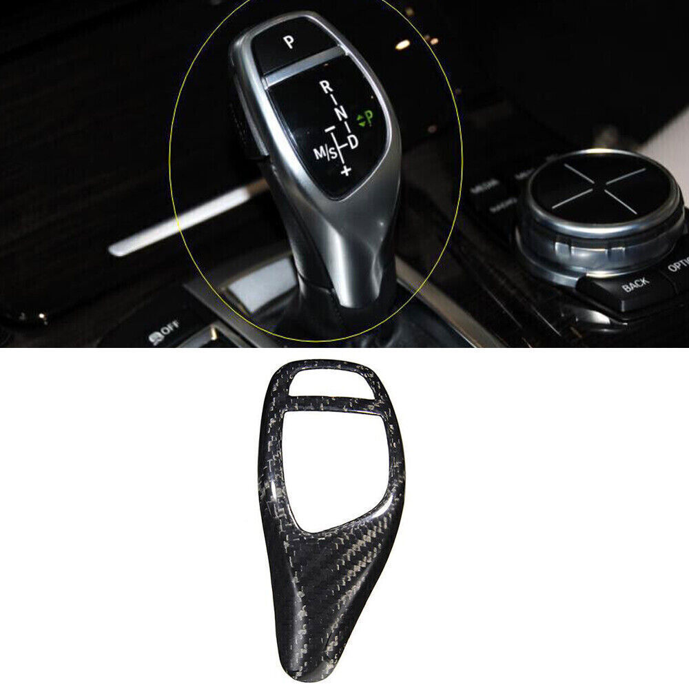 Fit For BMW 5 Series 2011-2017 Dry Carbon Fiber Console Gear Shift Knob Cover 1*