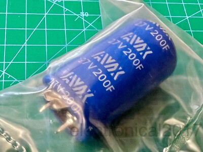 Kyocera AVX 200F 2.7V Supercapacitor, 30x50 Snap-in Capacitor, 200 Farad, 2.7VDC