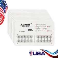 50 X AZDENT Dental Brackets Orthodontic Braces Standard MBT Slot.022 3 Hooks