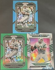 Joe Namath 2022 Panini Prizm - Blue #232 & Green Prizm, Airborne Silver Foil