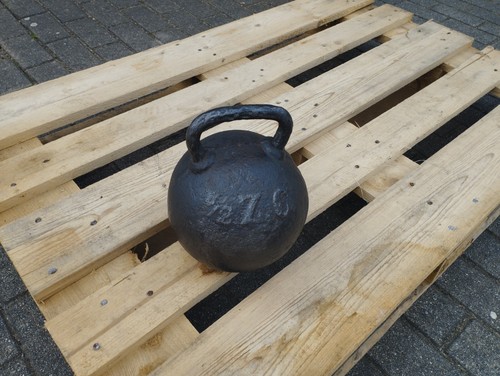 Antikes 25KG Gusseisen-Gewicht: 1/2 Zentner mit Eichplombe / Hantel / Türstopper