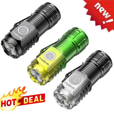 Three-Eyed Mini Flashlight Flash Super Power WaterproofOutdoor Travel