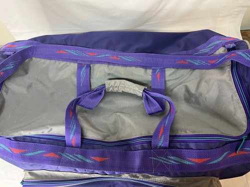 VTG 80s/90s Era Salomon Club Skiing/Large Ski Duffel Bag Gray, Purple, Pink - Picture 4 of 14