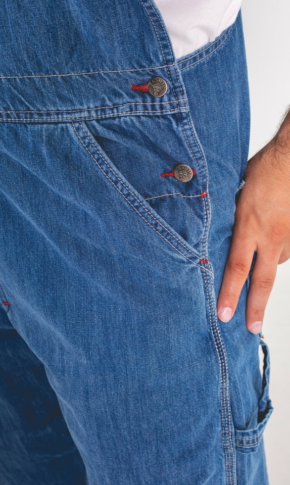 Red Bb And Brace Overalls, Knee Renforcement Wth Pockets, UK STOCK - View #13