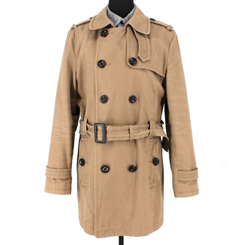 ZARA Man Trench Double Breasted Tan 