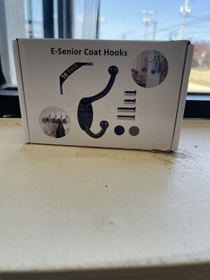 E-Senior 10 Pack Wall Hooks Coat Hooks Towel Hook for Hanging Heavy Duty Hat Hoo