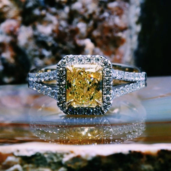 Used yellow diamond engagement rings deals