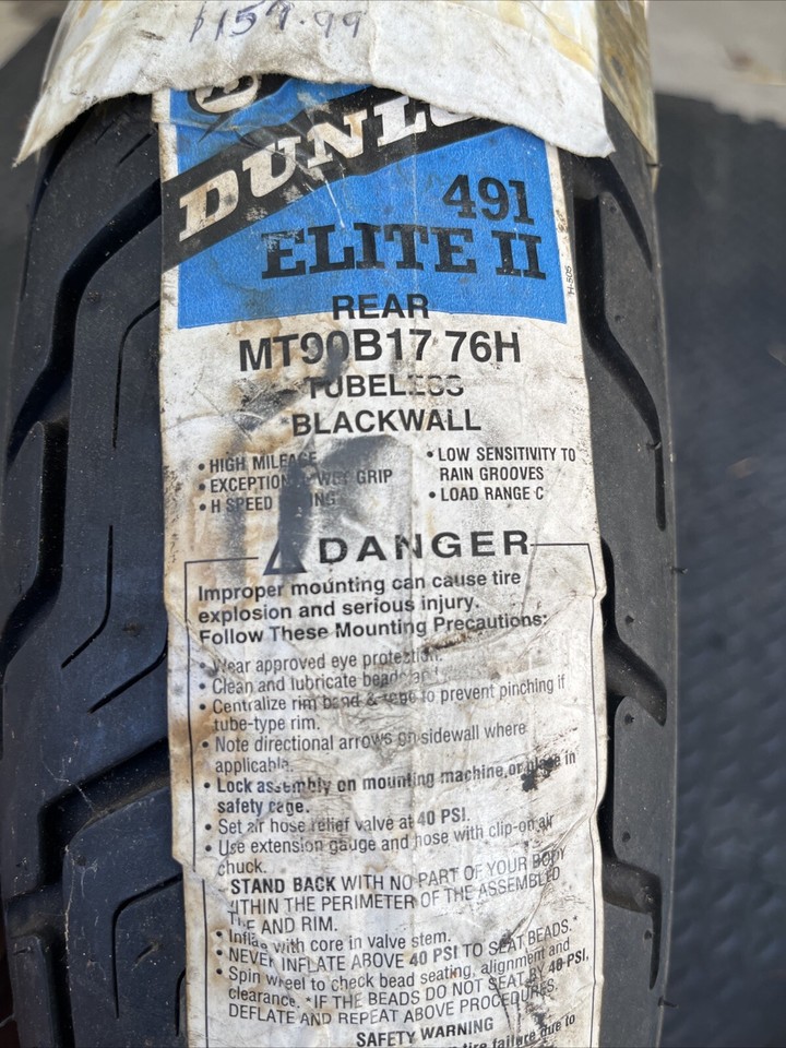 VINTAGE NOS MOTORCYCLE TIRE DUNLOP ELITE MT90B17 HONDA YAMAHA SUZUKI