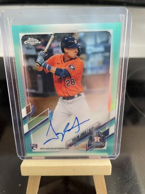 2021 Topps Chrome Taylor Jones Aqua Refractor Rookie Auto #d /199 Astros RC