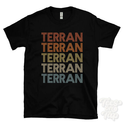TERRAN WIEDERHOLTES RETRO-STIL T-SHIRT Herren & Damen Neuheit cool Name Geschenk