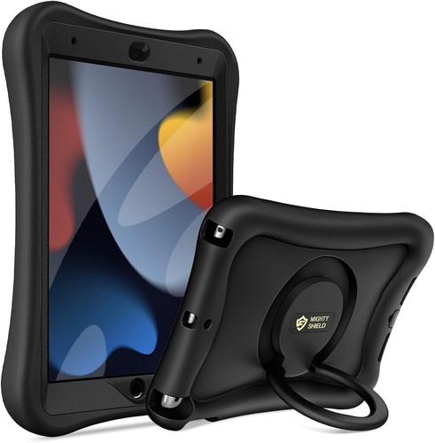 Custodia robusta con protezione schermo per iPad 9a/8a/7a generazione supporto girevole - Foto 1 di 10