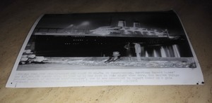 1951 Photo S.S. CONSTITUTION SHIP  Maiden Voyage Man & Woman in foreground 7x10