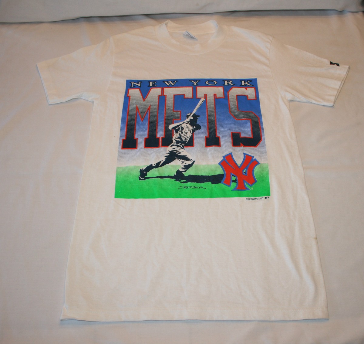 USA製 New York Mets BASEBALL SHIRT VTG NEW YORK METS S 34-36 SHIRT STARTER USA MLB BASEBALL EUC