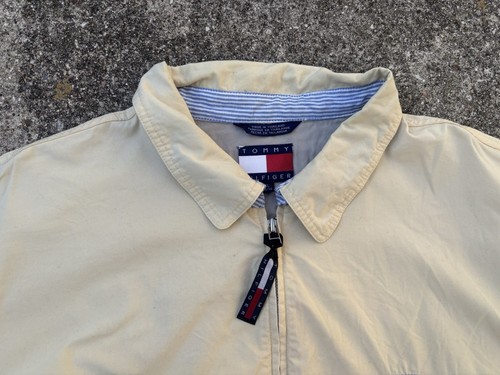 Vintage Tommy Hilfiger Yellow Full Zip Harrington Bomber Jacket MEN XL 90'S - Picture 3 of 6