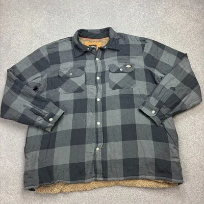 Veste Dickies adulte XXL 2XL gris à carreaux flanelle corvée vêtements de tra... - Photo 1/4