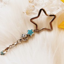 Handmade Star Keychain Blue Star Charm Beaded Key Ring Purse Bag Charm