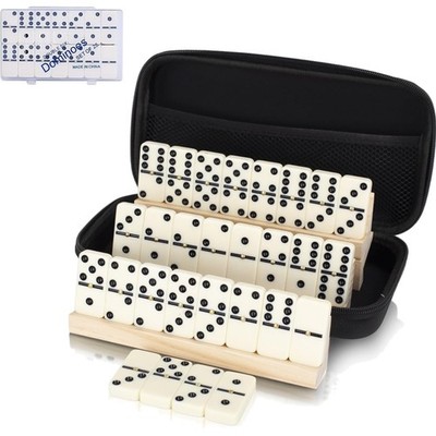 Double 6 Dominos Set für Erwachsene, langlebige 28 Spielsteine mit 4 Holzstän...