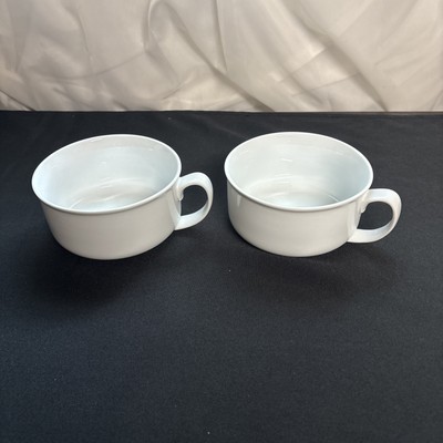 Cordon Bleu  White Porcelain Chowder Soup Bowls  Width 5.5'' depth 3'' Set of 2