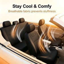 For Nissan Seats Cover Auto 5-seater Protect Polyester Full Set Car Cover Black