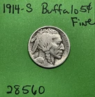 1914-S Buffalo 🦬 Indian Head Nickel 5c Fine