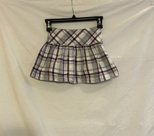 Gymboree Girls Size 4 Purple Gray Plaid Fair Isle Sparkle Short Skirt Skort