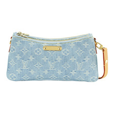 LOUIS VUITTON Liv Pochette Denim Handbag Blue...