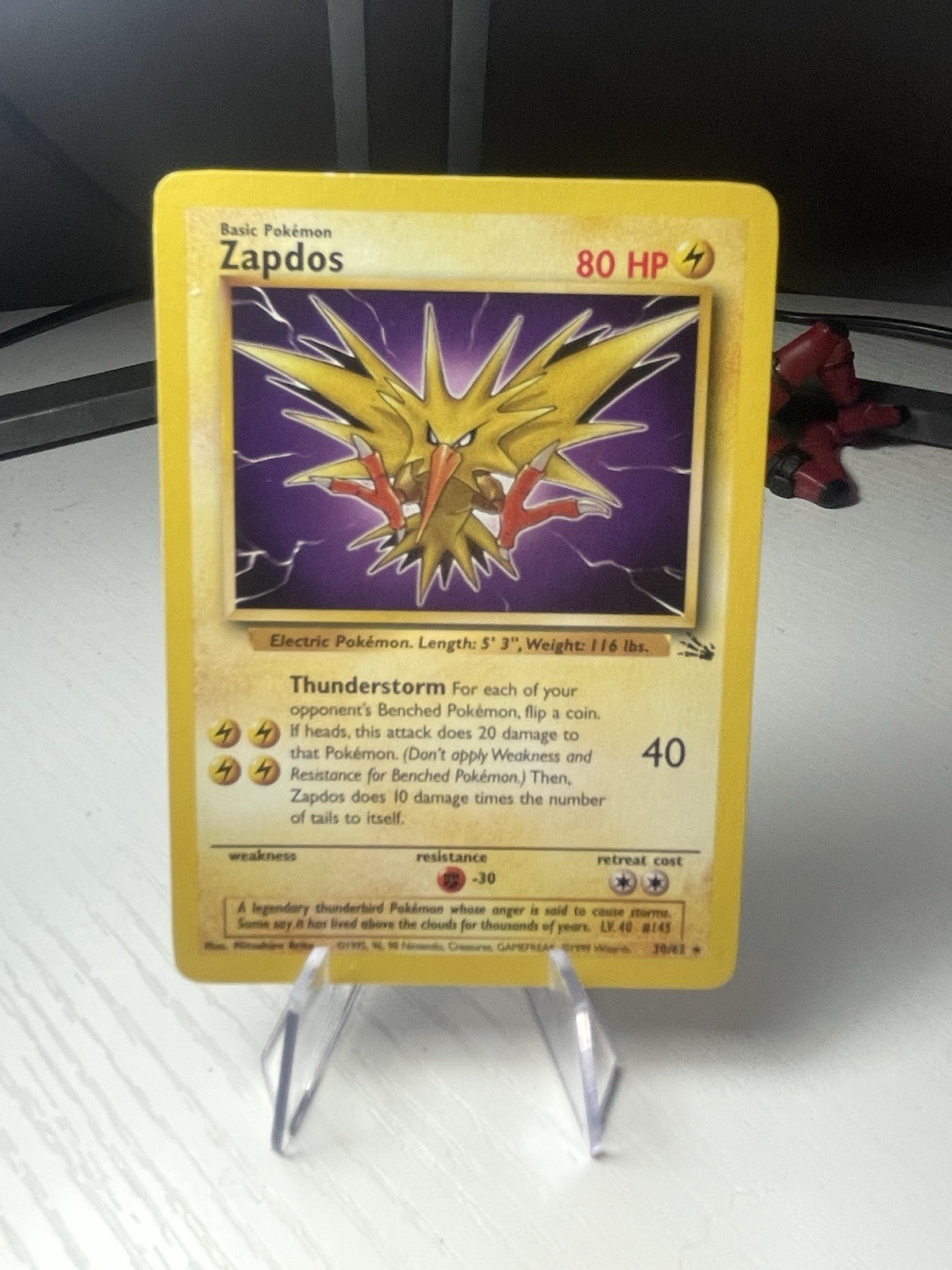 Zapdos - Fossil Unlimited Non Holo Rare - 30/62 Pokemon Card TCG WOTC MP