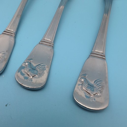 SET OF 4: Cuisinart Elite French Rooster Spoon TEASPOON Stainless Retired 6 1/2" - Picture 4 of 6