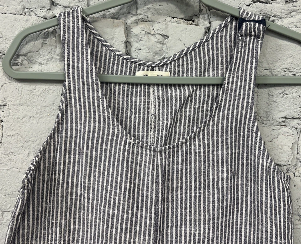 Mono mameluco para mujer Max Studio talla mediana a rayas gris/blanco bolsillos Foto 4 de 4