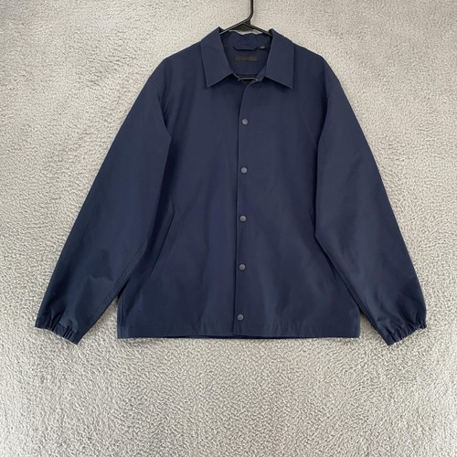 Uniqlo Coach Jacket Mens Medium Navy Blue Snap Front Lightweight Windbreaker