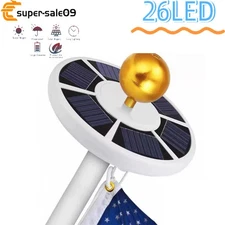 Solar Powered Flag Pole Light 26 LED Auto Active Super Bright Outdoor Waterproof