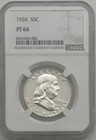 1954 PROOF FRANKLIN HALF DOLLAR 50C, NGC PF66, FROSTY OBVERSE
