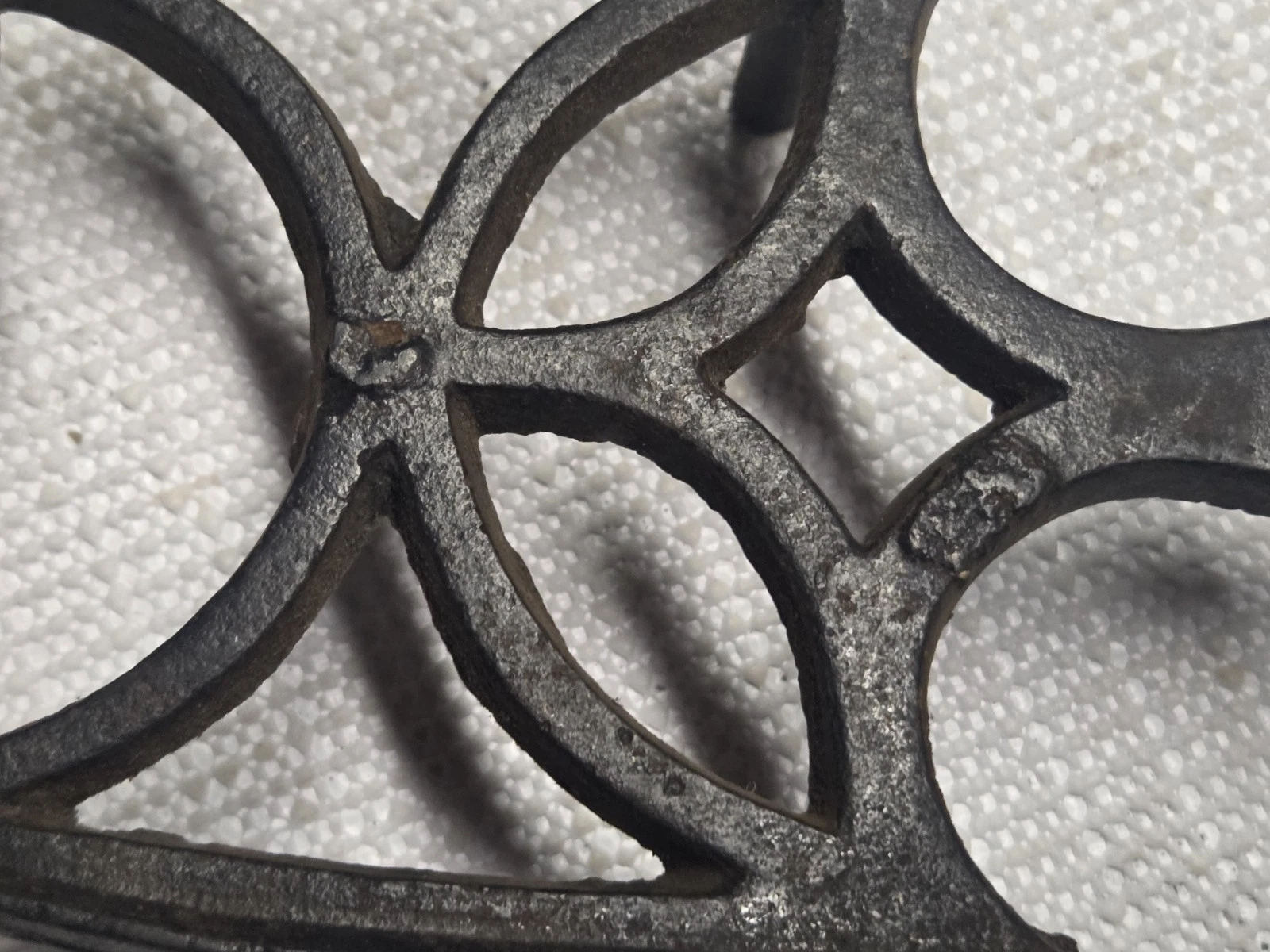 Antique Cast Iron Trivet Set of 2,  Openwork Design image 4