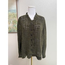 Olive textured cardigan boho button up