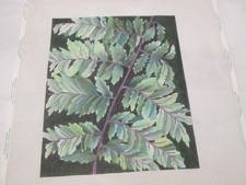 LEAVES-HANDPAINTED NEEDLEPOINT CANVAS