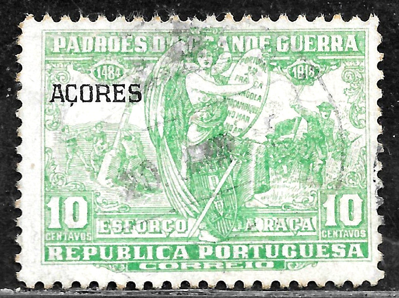 HICK GIRL- USED PORTUGAL-AZORES STAMP   SC#RA6  1925  COMRADES OF GREAT WAR H339