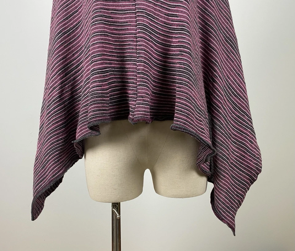 Poncho Suéter Capa MISSONI Foulard Púrpura Diseñador Tejido a Rayas Lana Talla Única Foto 3 de 4